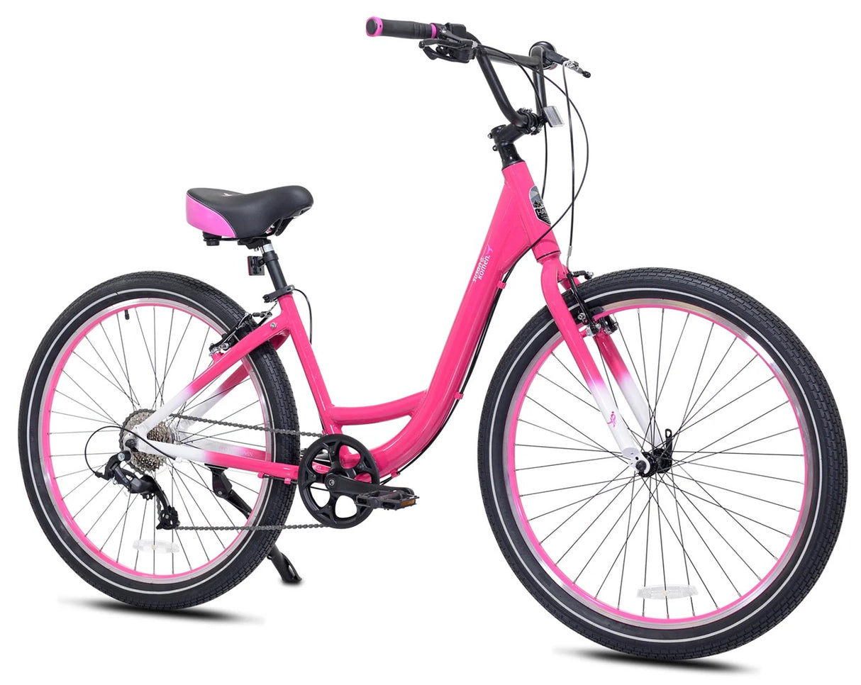 Susan G. Komen Haven 8 27.5 Step Thru 8 Speed Aluminum Beach Cruiser Bike